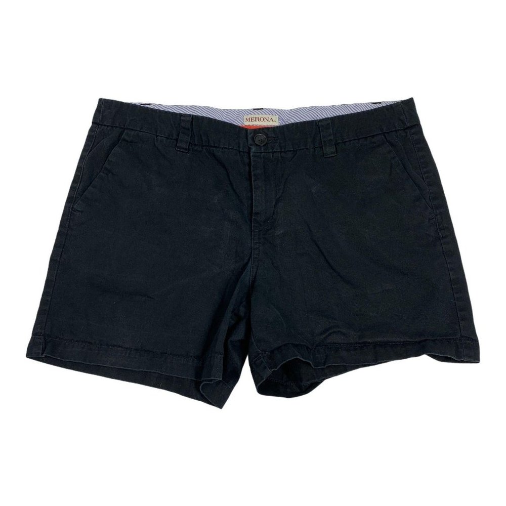 Merona 12 Black Shorts 35 x 5 Mini Flat Front